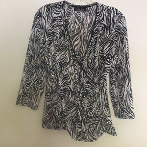 Bali Sparkling Zebra Print Cross Over Front Sequin